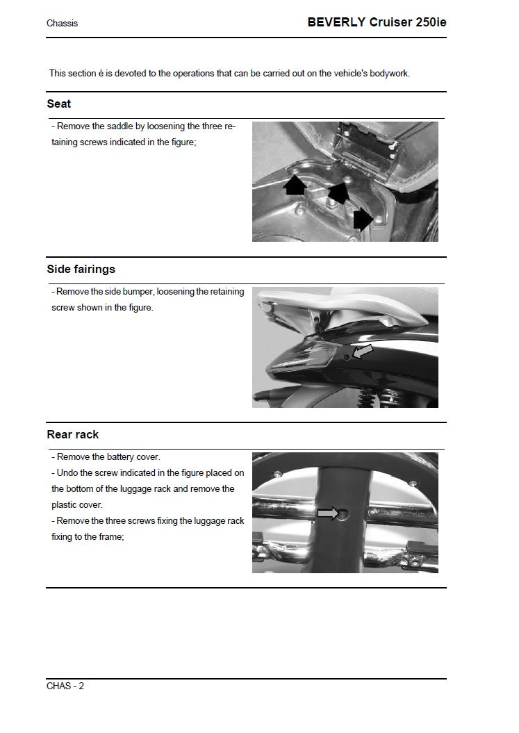 2007on Piaggio Beverly Cruiser 250 i.e. 4t Scooter Service Manual