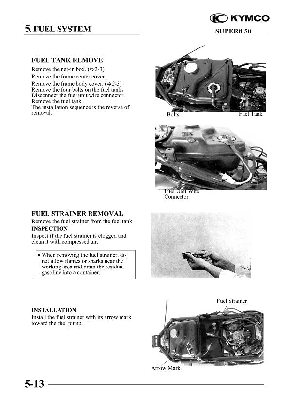 2008-2014 KYMCO SUPER Super8 50 50cc 4t Scooter Service Manual