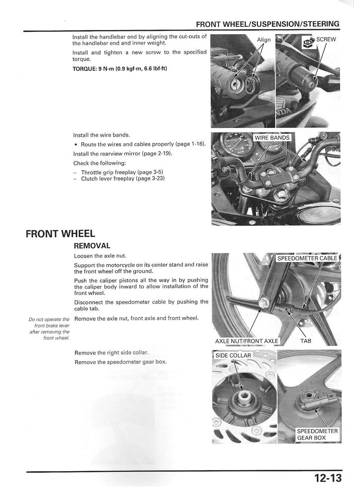 2014-2020 Honda CBF300 Handbuch