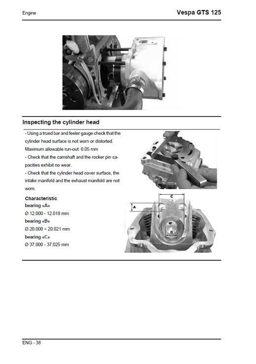 2008-2016 Vespa GTS125 GTS 125 Granturismo 125cc Scooter Service Manual