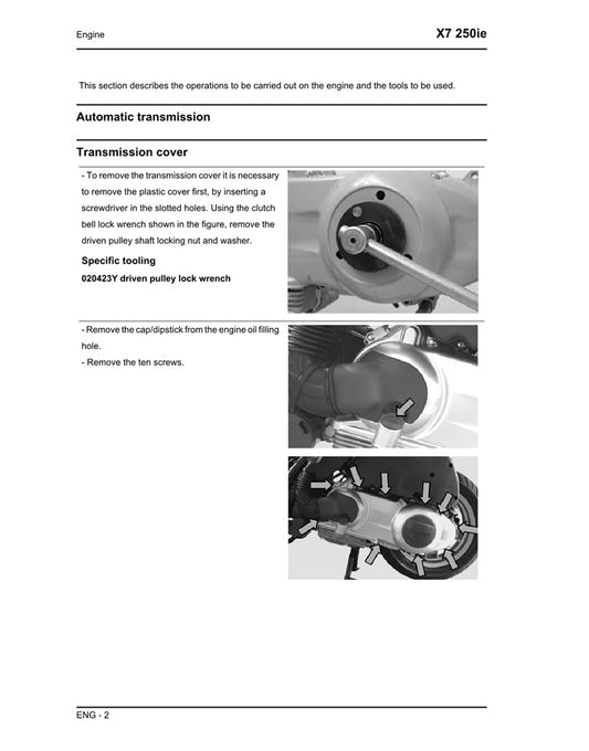 2008 onwards Piaggio X7 250 Scooter Service Manual