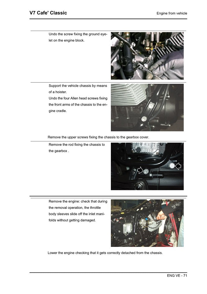 Manual de servicio clásico Moto Guzzi V7 Cafe 2009-2013