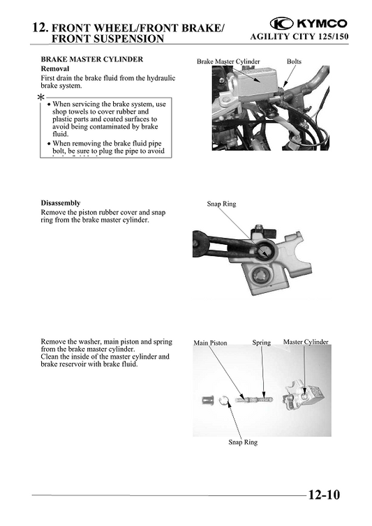 2009-2015 KYMCO Agility City 125 4t Manual de servicio de scooter