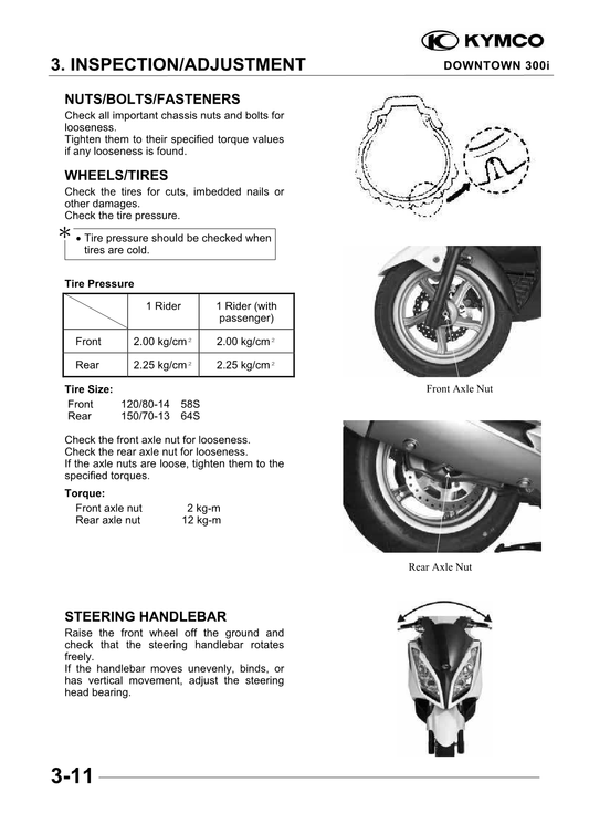 2009-2015 KYMCO Downtown 300i 300cc Scooter Service Manual