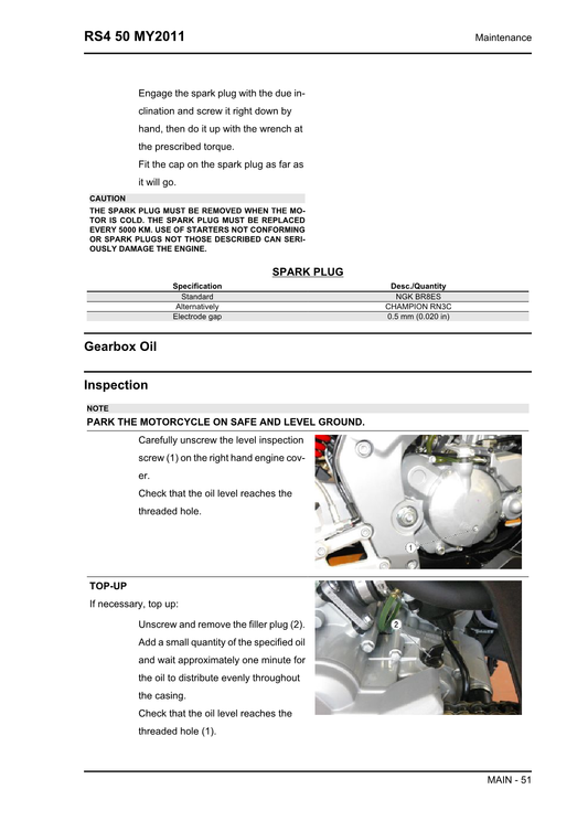 2011-2017 Aprilia RS4 50 50cc Manual de servicio