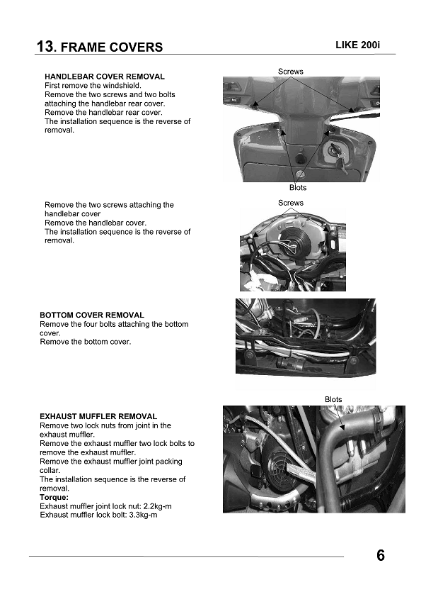 2011-2018 KYMCO Like 200i 200cc Scooter Service Manual