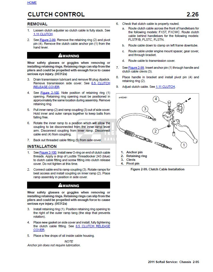 2011 Harley Davidson FLSTSE2 CVO Softail Convertible Service Manual