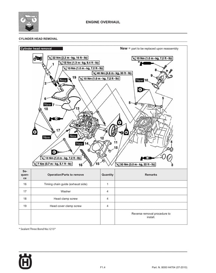 2011-2012 Husqvarna SMS125 SMS 125 4t Service Manual