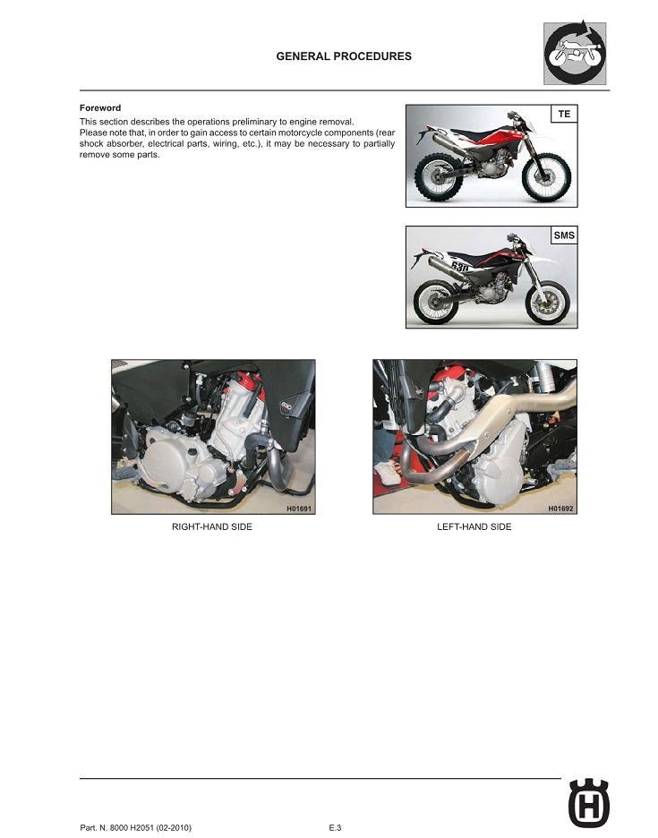 2009-2012 Husqvarna SMS 630 SMS630 Service Manual