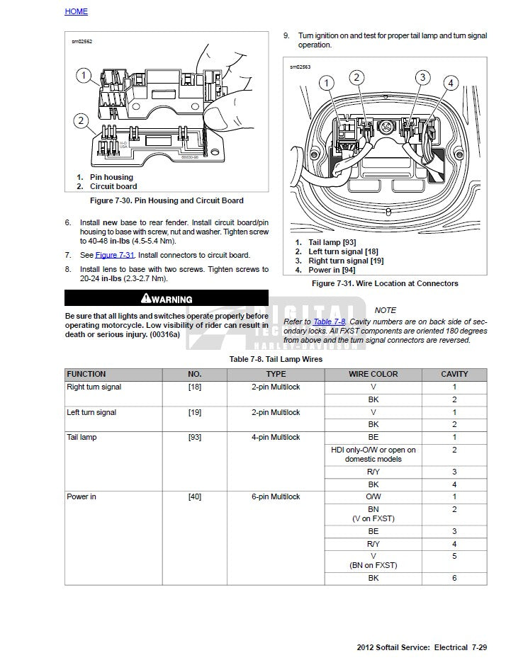 2012 Harley Davidson FLS Softail Slim Service Manual