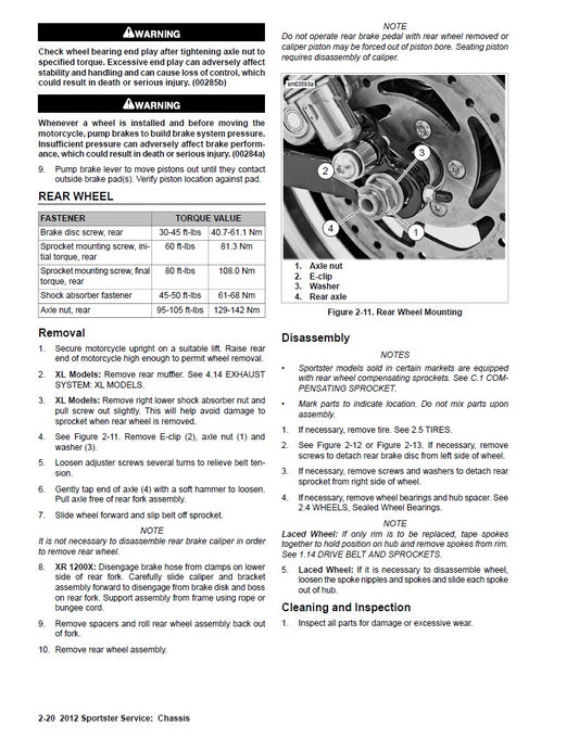 2012 Harley Davidson XLH883L Sportster Manual de servicio bajo