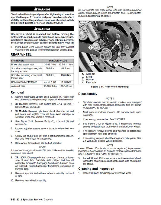 2012 Harley Davidson XLH883N Sportster Iron Service Manual