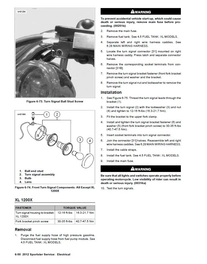 2012 Harley Davidson XLH883L Sportster Low Service Manual