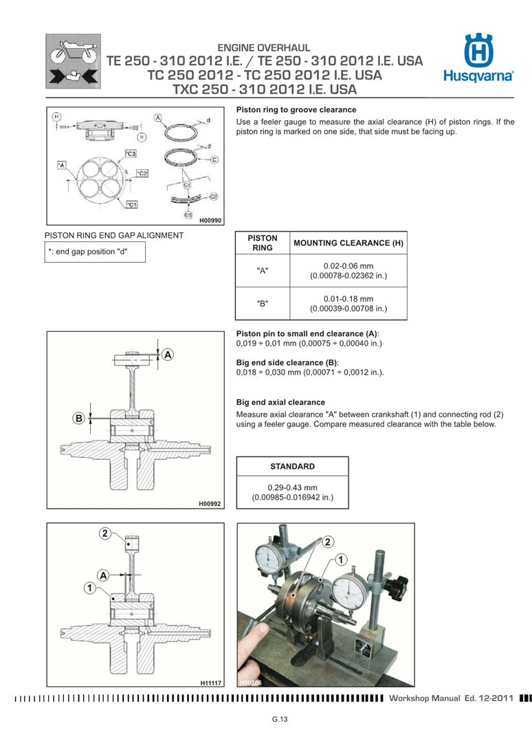 2012 Husqvarna TC250 TC 250 Service Manual