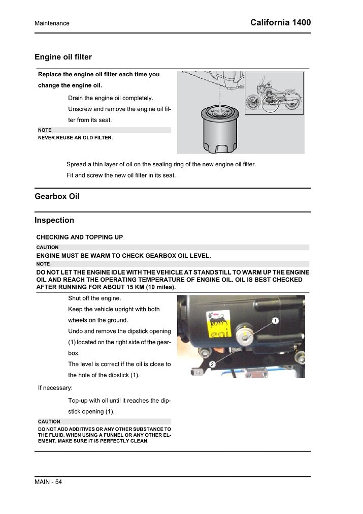 2012 onwards Moto Guzzi California 1400 Custom Service Manual