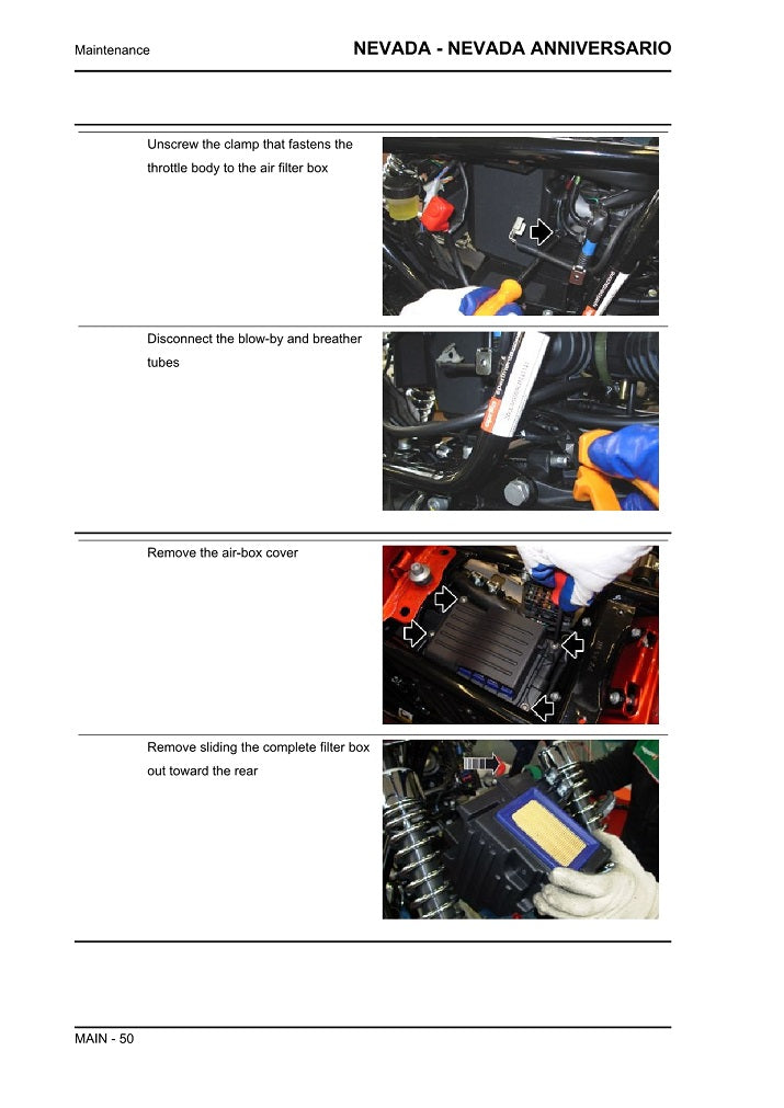 Manual de servicio del aniversario 750 de Moto Guzzi Nevada 2011 a 2013