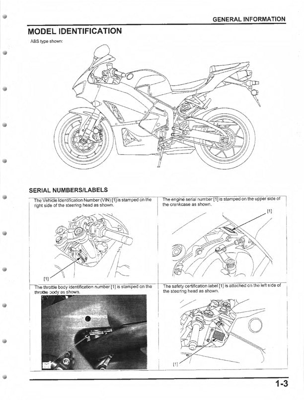 2013 to 2021 Honda CBR600 CBR600RR CBR600RA Service Manual