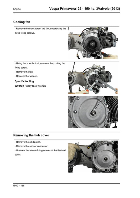 2013-2018 Vespa Primavera 150 150cc 3v 4t Scooter Service Manual