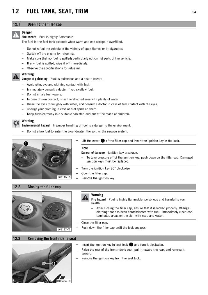 2014-2016 KTM RC 390 Manual de servicio