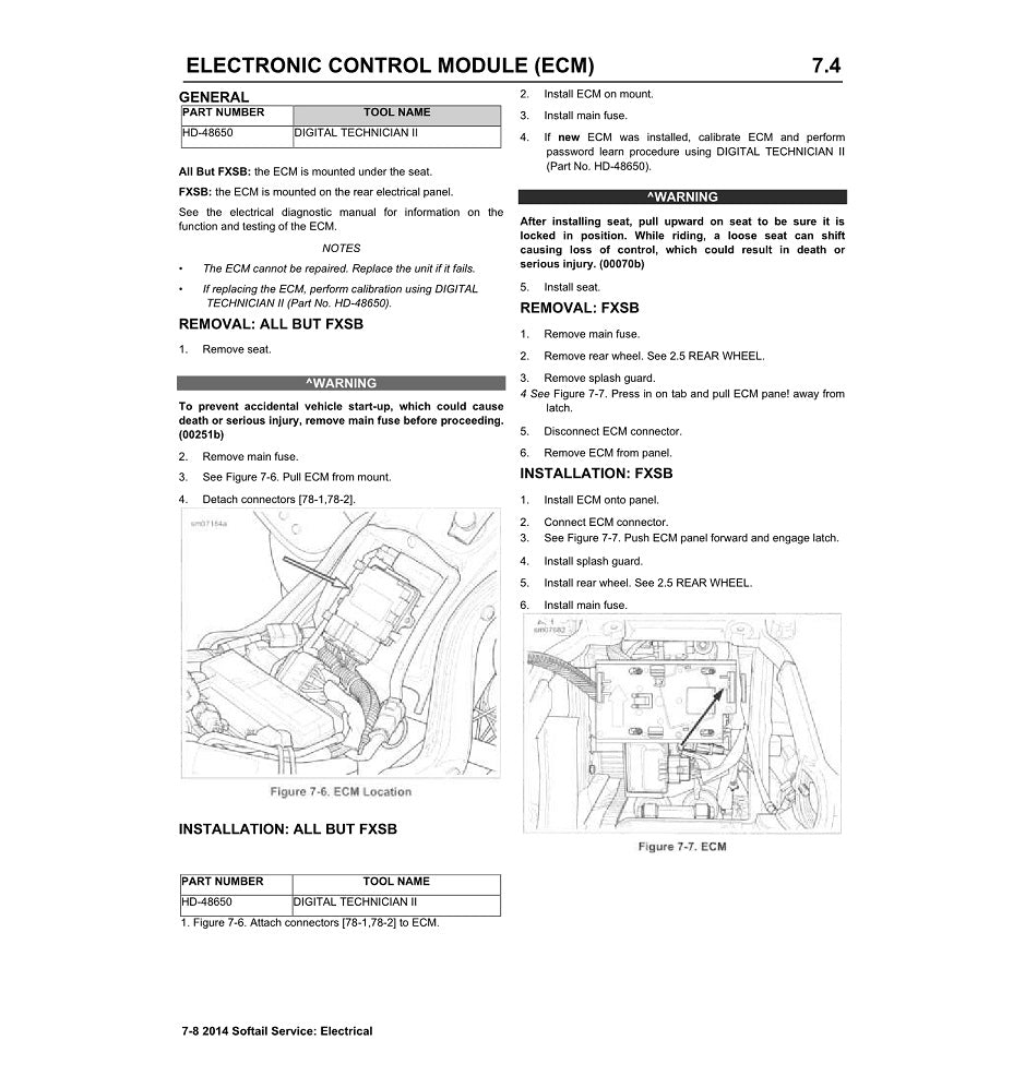 2014 Harley Davidson FLSTN Softail Deluxe Service Manual