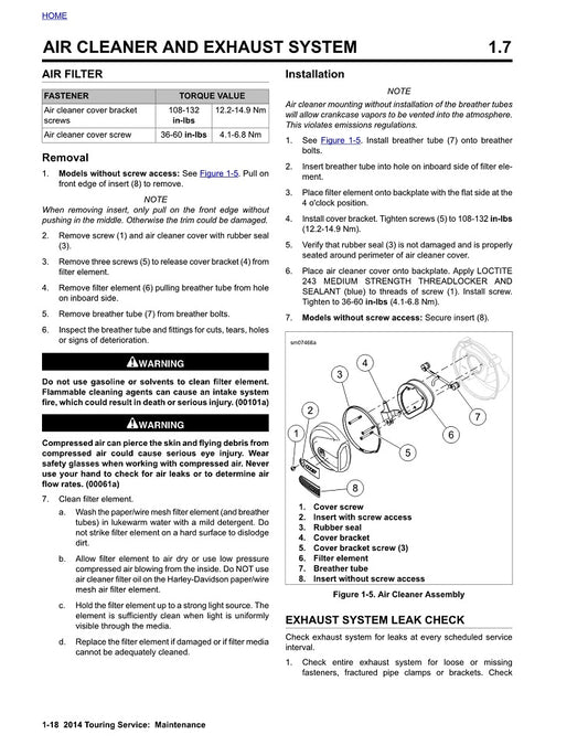 2014 Harley Davidson FLHR Road King Service Manual