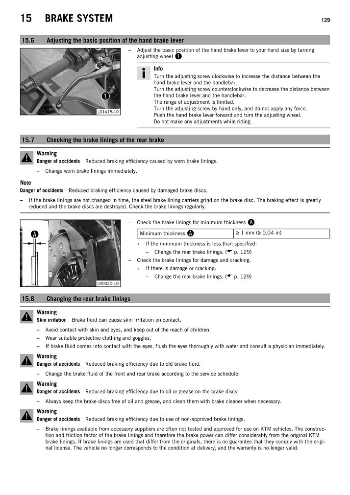 2014-2016 KTM RC 390 Manual de servicio