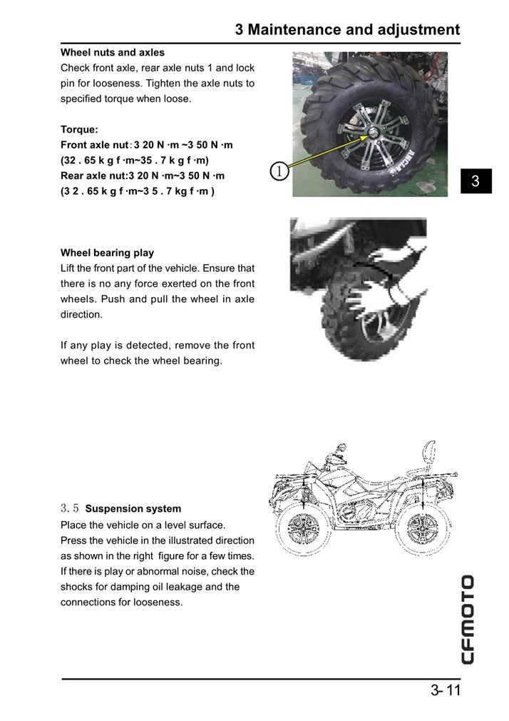 2014 Onwards CFMOTO CForce 500 CF500-AU 4x4 Quad Service Manual