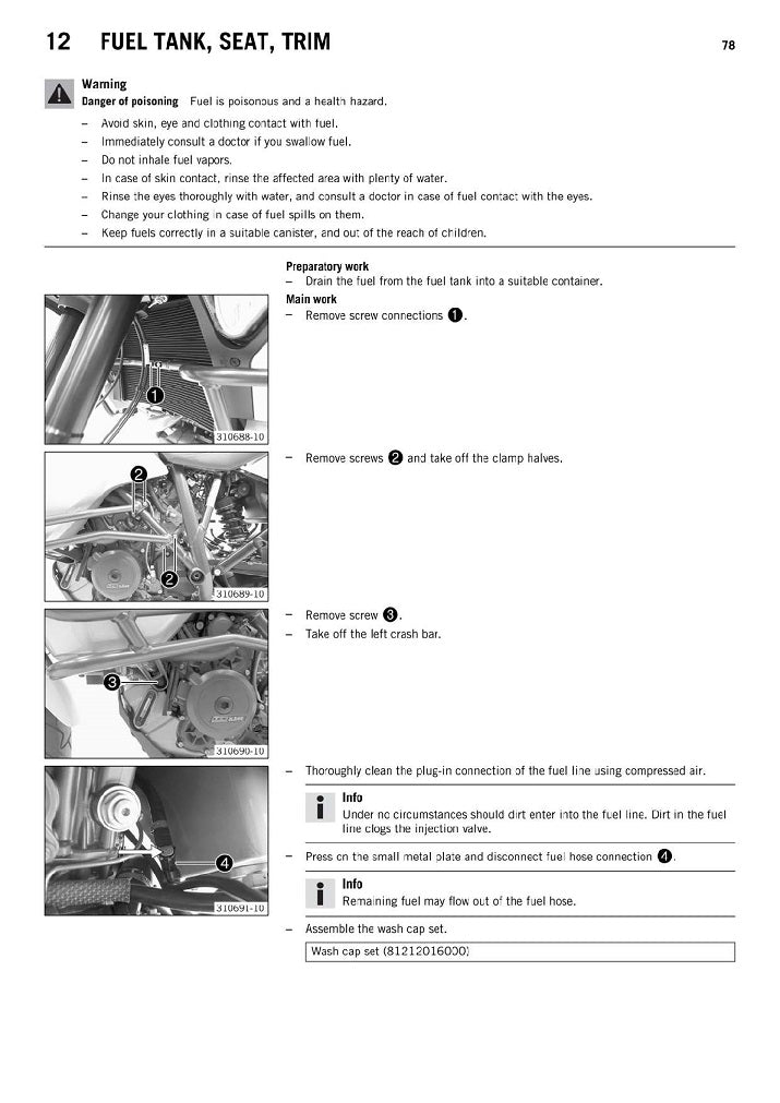 2014-2016 KTM RC 390 Manual de servicio