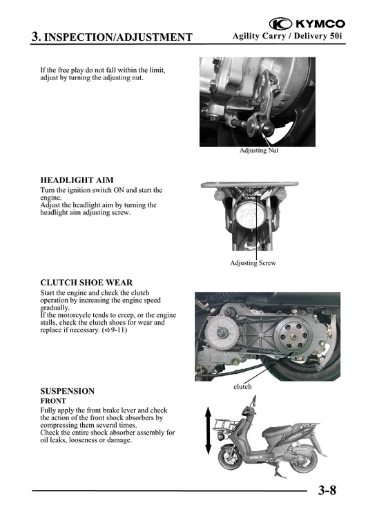 2015-2020 KYMCO Agility Carry 50 Scooter Service Manual