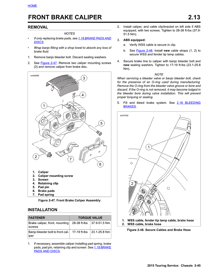 2015 Harley Davidson FLHR Road King Service Manual