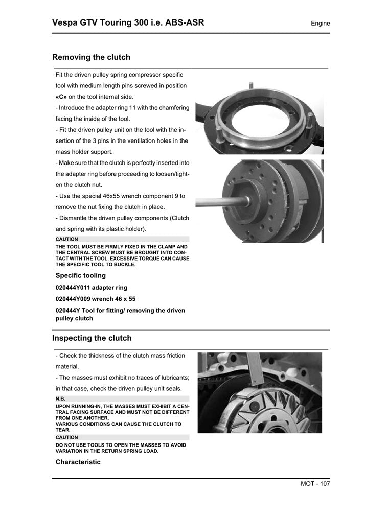 2008-2016 Vespa GTV GTS 300 GTS3000 GTV300 300cc Scooter Service Manual