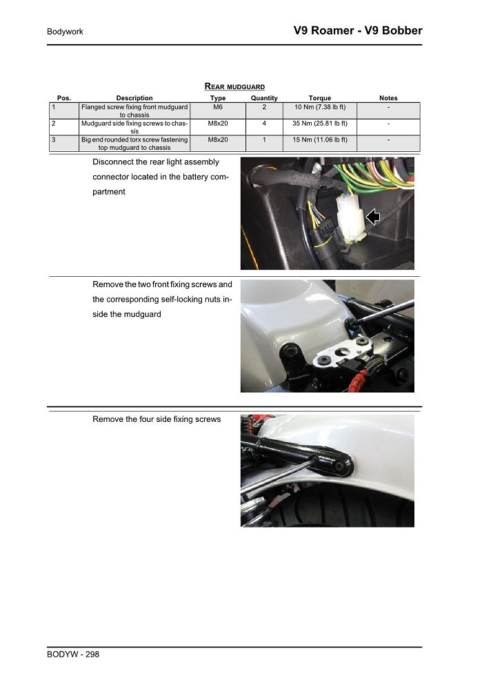 Manual de servicio Moto Guzzi V9 Roamer 2016 a 2020