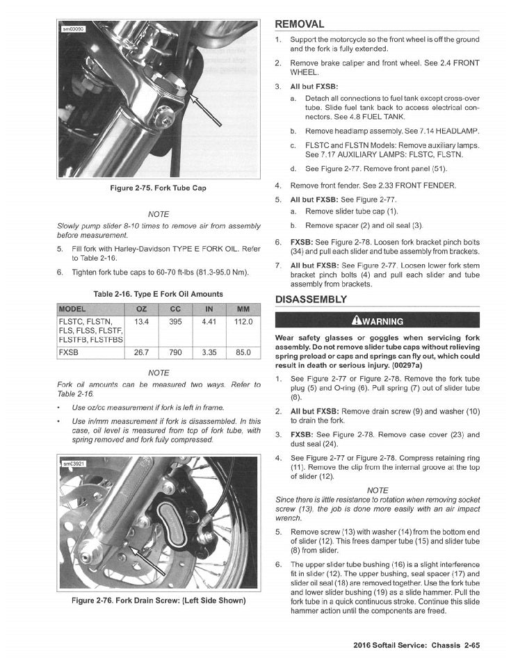 2016 Harley Davidson FLS Softail Slim Service Manual