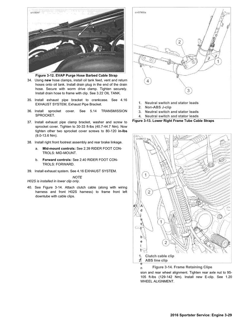 2016 Harley Davidson XL883N Sportster Manual de servicio de hierro