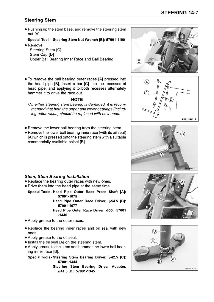 2014-2016 Kawasaki Z1000 Servicehandbuch