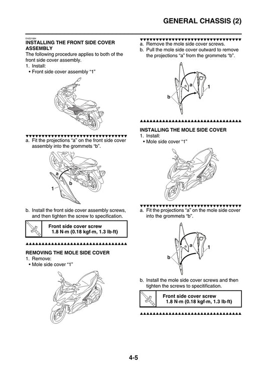 Manual de servicio del scooter Yamaha YP125R Xmax 2010-2017