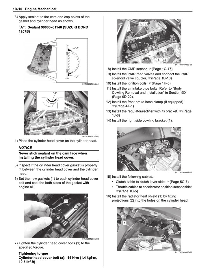 2017on Suzuki GSXR1000 GSX-R 1000 Manual