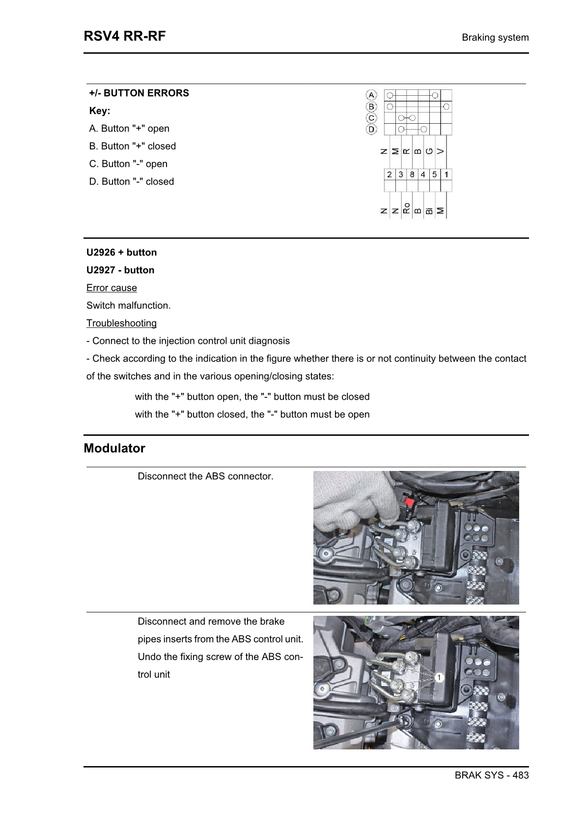 2015-2016 Aprilia RSV4 RF 1000cc Manual de servicio doble