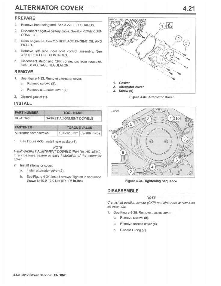 2017-2021 Harley Davidson XG750A Street Rod 750 Service Manual