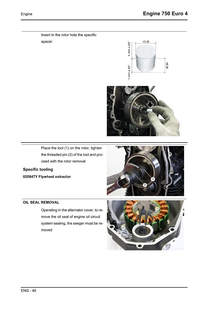 Manual de servicio del aniversario de Moto Guzzi V7 III 2017-2020