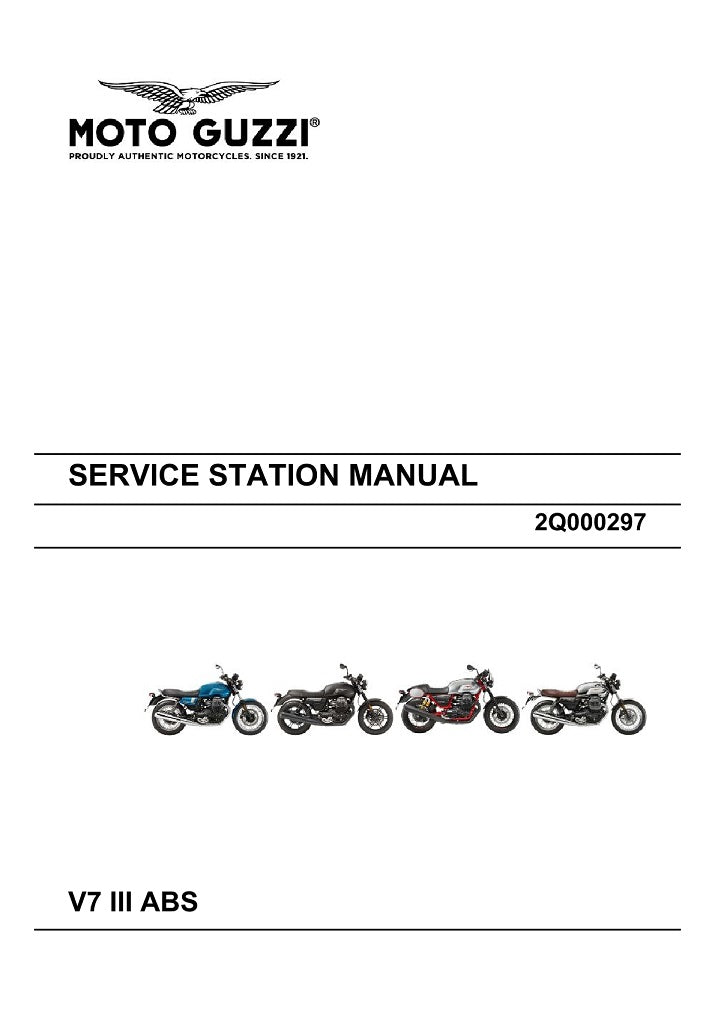 2017-2020 Moto Guzzi V7 III Anniversario Service Manual