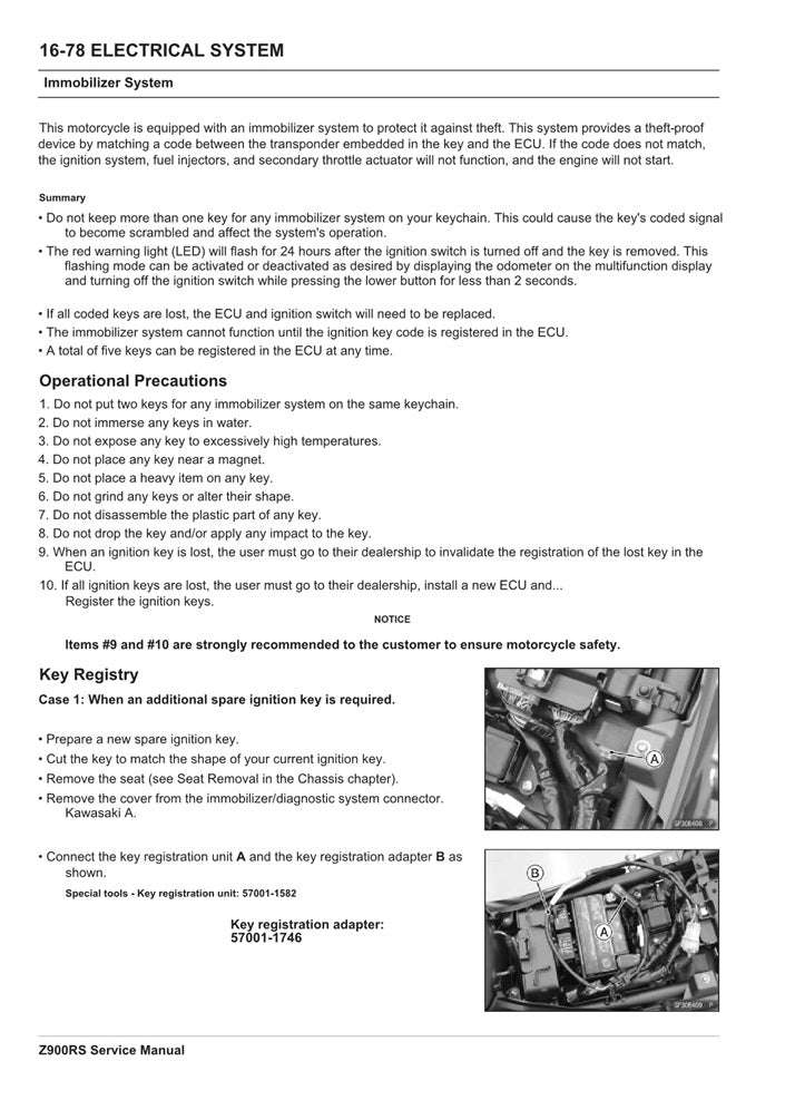 2018 to 2020 Kawasaki Z900RS Z900 RS Service Manual