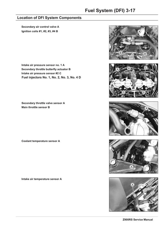 2018 to 2020 Kawasaki Z900RS Z900 RS Cafe Service Manual