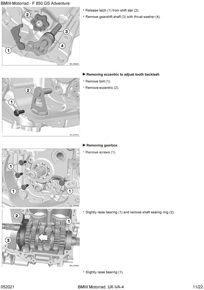 2018 to 2023 BMW F850 GS Adventure K82 Service Manual