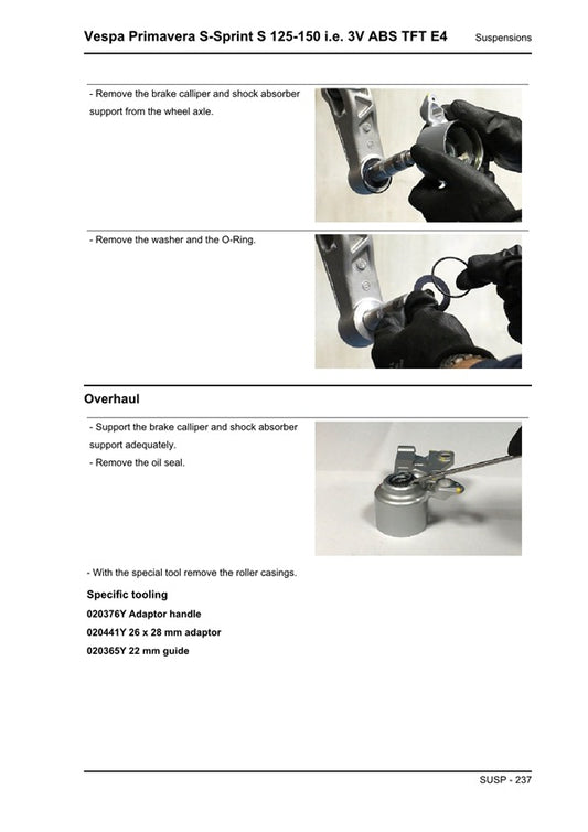 2018-2020 Vespa Primavera 125 125cc 3v 4t E4 Scooter Service Manual