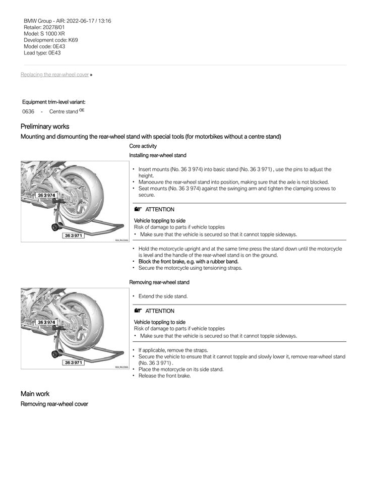 2020-2023 BMW S1000XR Service Manual