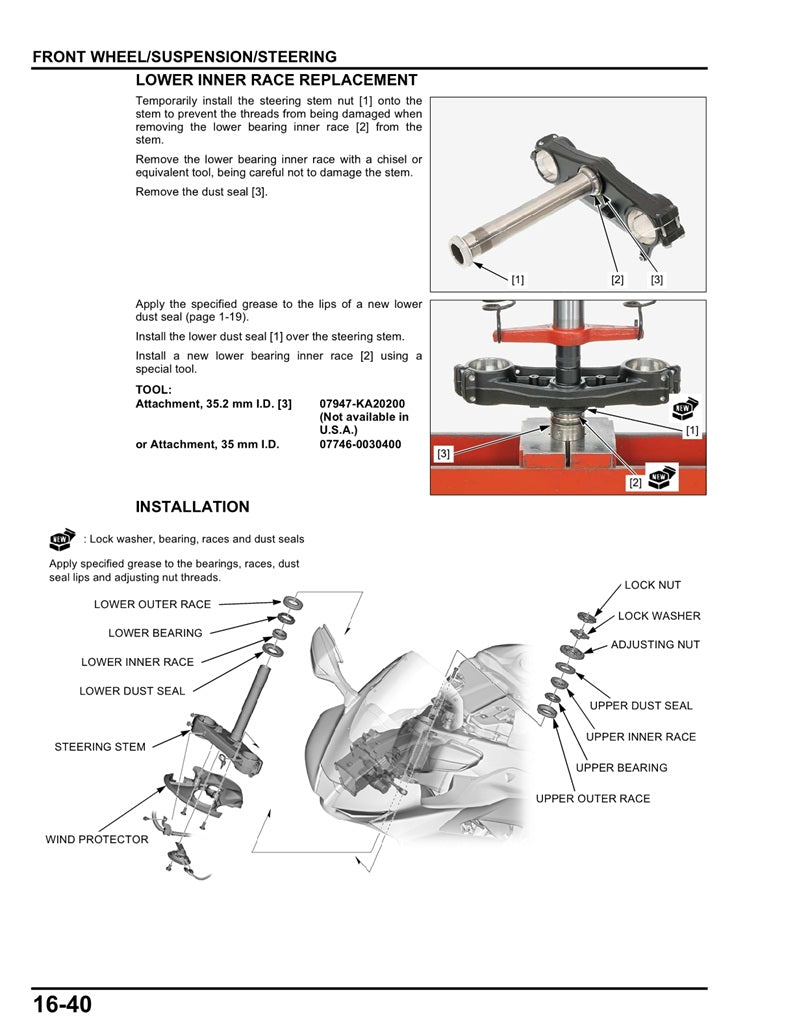 HONDA CBR1000RRサービスマニュアル Honda 2014 CBR1000RR Service Manual