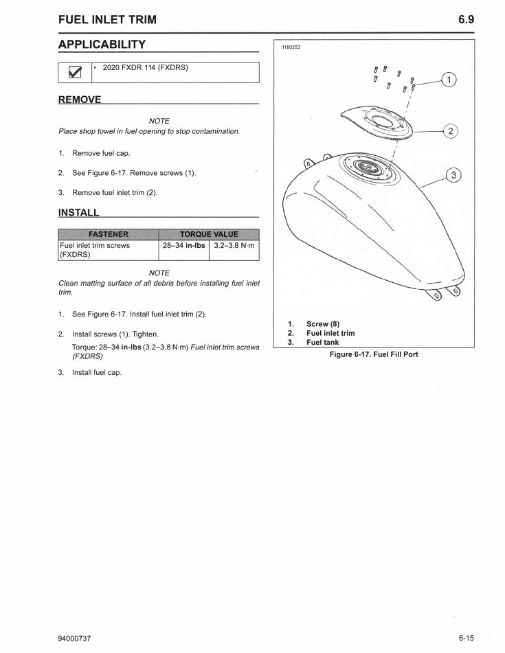 2020 Harley Davidson FXBB Softail Street Bob Service Manual