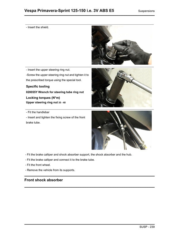 2020on Vespa Primavera 125 125cc 3v 4t E5 Scooter Service Manual