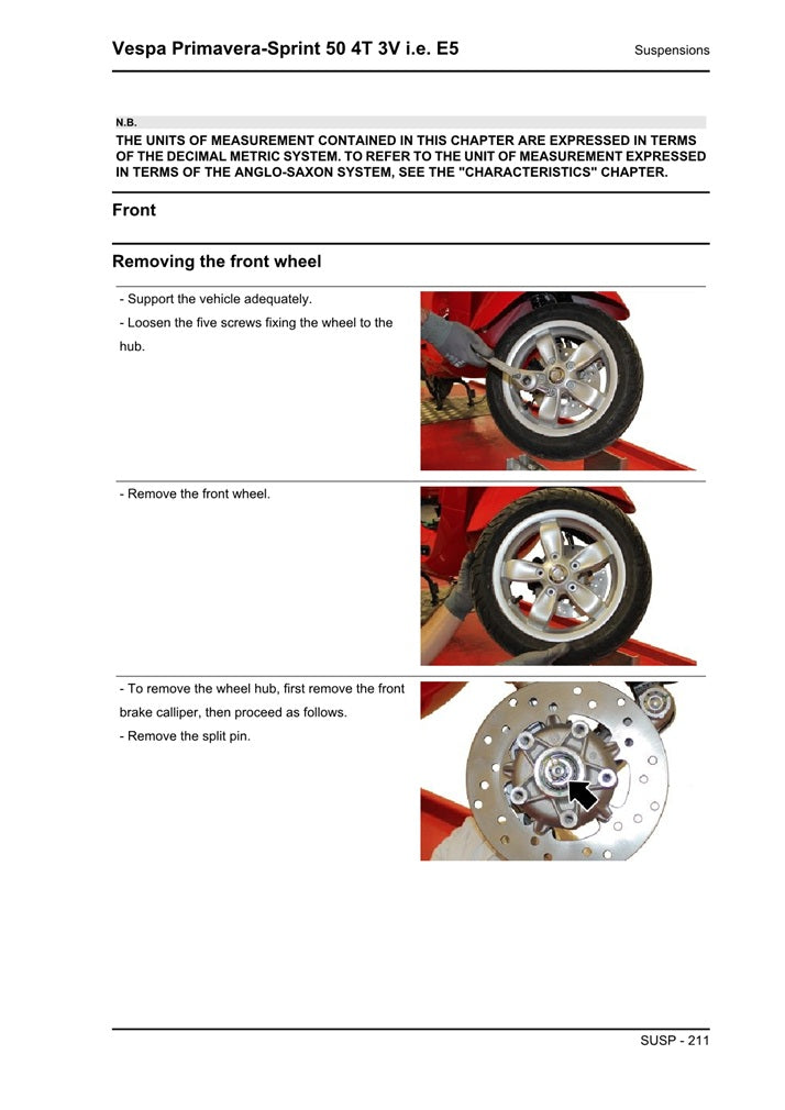 2020on Vespa Sprint 50 50cc 4t 3V E5 Scooter Service Manual